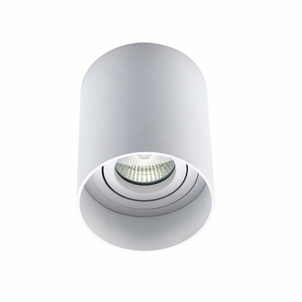 Spot de surface cylindrique orientable Ø9 cm blanc Rick, lumière directionnelle 2